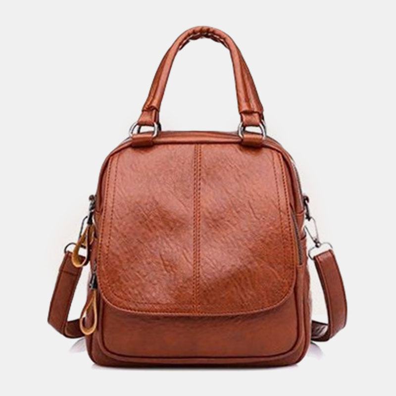 Kobiety Pu Leather Multi-carry Vintage Wodoodporna Torba Crossbody Torba Na Ramię Plecak