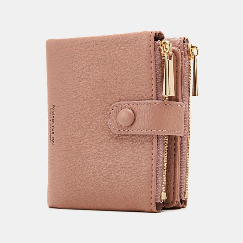 Kobiety Pu Leather Multi-slot Hand Carry Short Wallet Clutch Purse