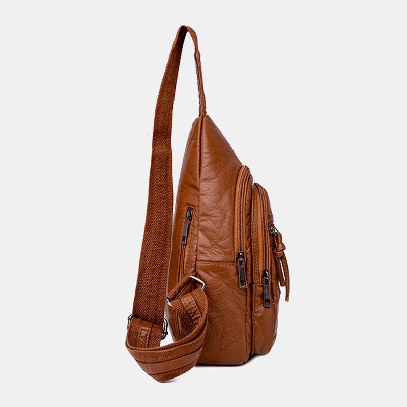 Kobiety Pu Leather Przenośne Torby Na Słuchawki O Dużej Pojemności Crossbody Torba Na Ramię Torba Na Klatkę Piersiową