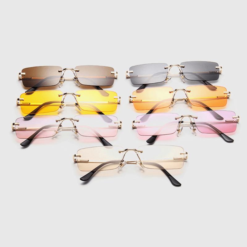 Kobiety Retro Multi-color Framelss Small Square Moda Osobowość Okulary Przeciwsłoneczne Chroniące Przed Promieniowaniem Uv