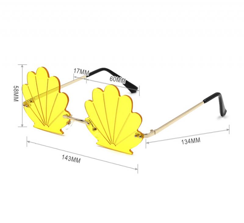 Kobiety Shell Shape Bezramowe Osobowość Casual Outdoor Okulary Przeciwsłoneczne Z Ochroną Przed Promieniowaniem Uv