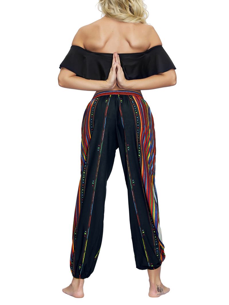 Kobiety Side Split Elastyczny Pas Tassel Tether Sports Home Casual Yoga Pants