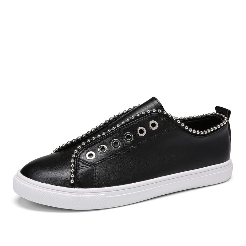 Kobiety Solid Color Studded Slip On Flats