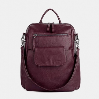 Kobiety Solid Color Wodoodporny Plecak Multi-carry Duża Pojemność Powrót Anti-theft Pocket Torba Na Ramię Torba Przez Ramię