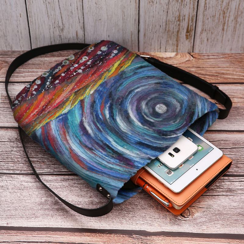 Kobiety Starry Sky Kolorowe Diy Torba Na Włosy Jagnięce Torba Przez Ramię