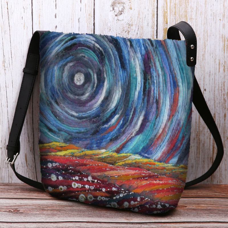 Kobiety Starry Sky Kolorowe Diy Torba Na Włosy Jagnięce Torba Przez Ramię