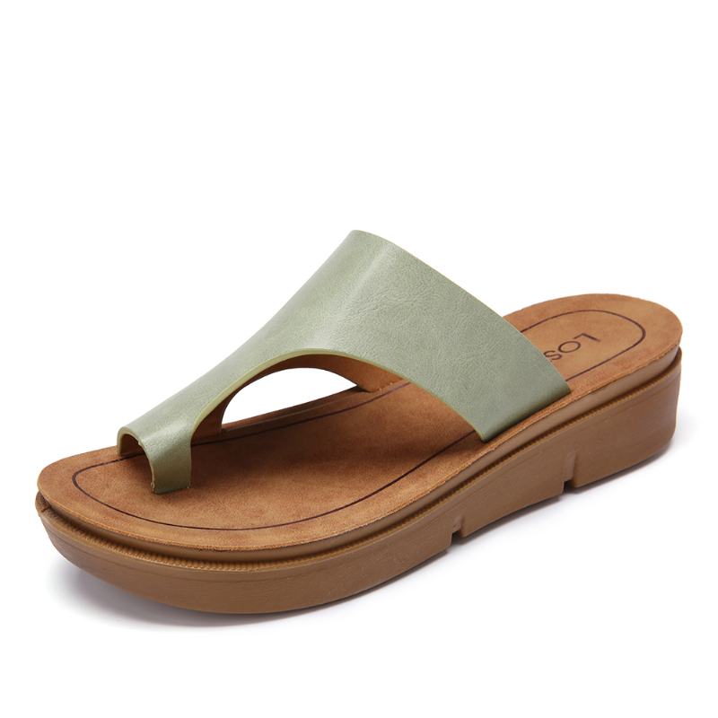 Kobiety Toe Ring Slip On Soft Sole Casual Letnie Sandały