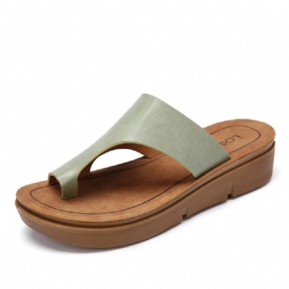 Kobiety Toe Ring Slip On Soft Sole Casual Letnie Sandały