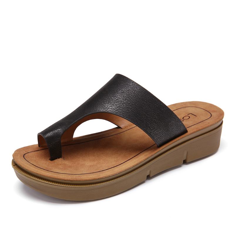 Kobiety Toe Ring Slip On Soft Sole Casual Letnie Sandały