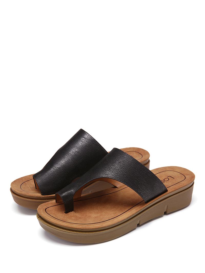 Kobiety Toe Ring Slip On Soft Sole Casual Letnie Sandały