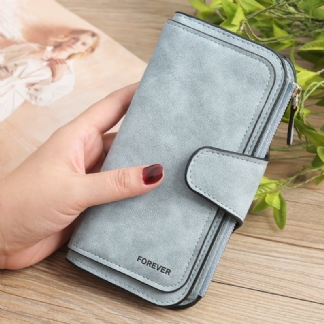 Kobiety Trifold Nudny Polski Faux Leather Długi Portfel Posiadacz Karty Torebka Sprzęgła Torby