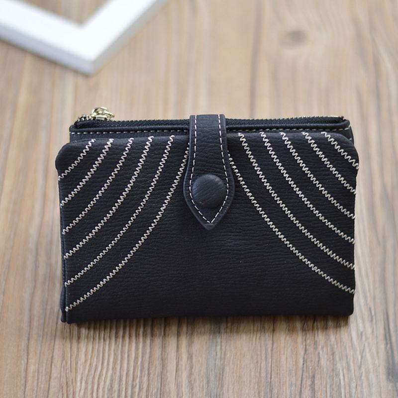 Kobiety Trwały Portfel Ze Skóry Pu Zipper Coin Card Holder Purse