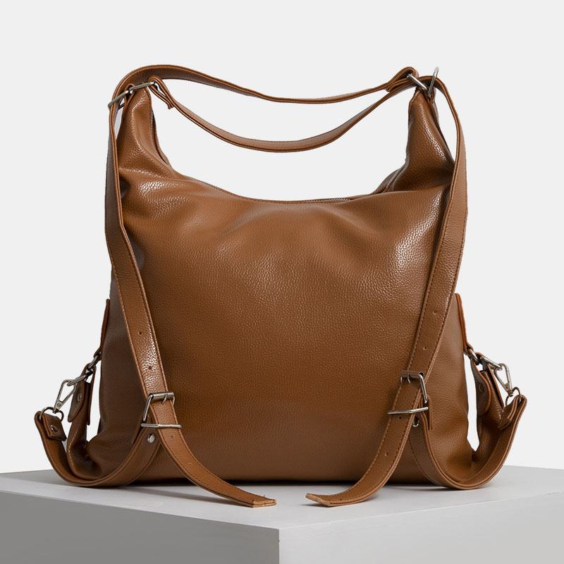 Kobiety Vintage Pu Skórzany Wielofunkcyjny Plecak O Dużej Pojemności Casual Multi-carry Torba Przez Ramię