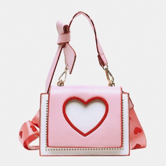 Kobiety Walentynki Hollow Out Love Haftowana Torba Crossbody Torba Na Ramię Torebka