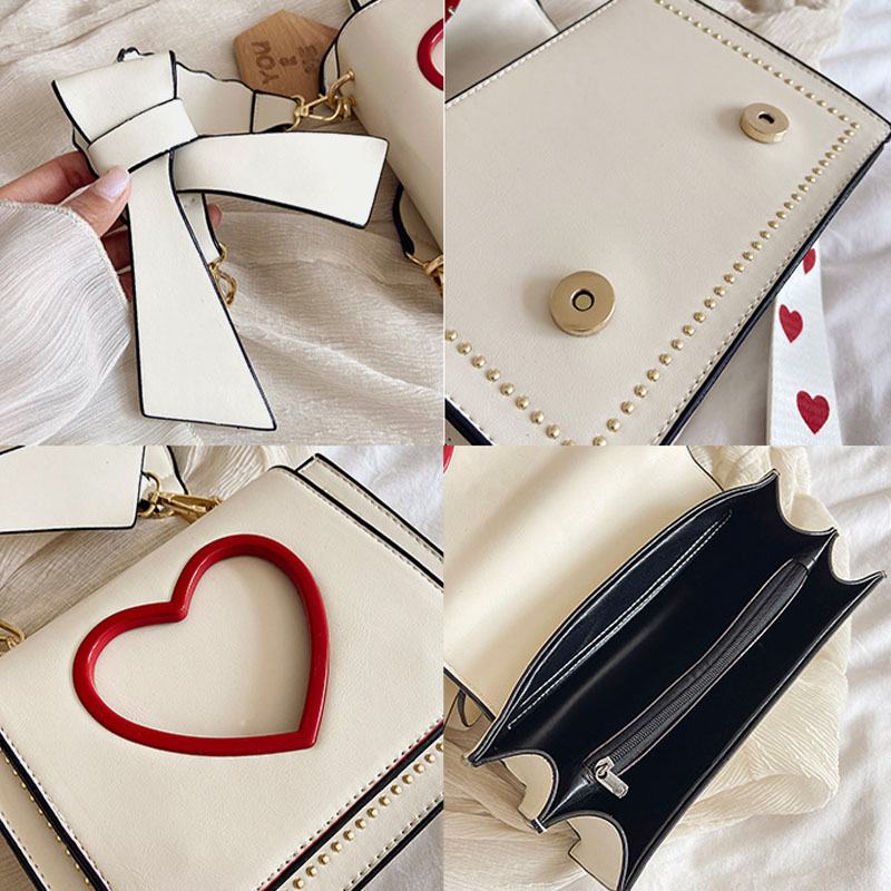 Kobiety Walentynki Hollow Out Love Haftowana Torba Crossbody Torba Na Ramię Torebka