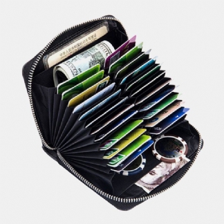 Kobiety Z Prawdziwej Skóry Anti-theft Organ Design Milti-card Slot Card Bag Card Holder Wallet
