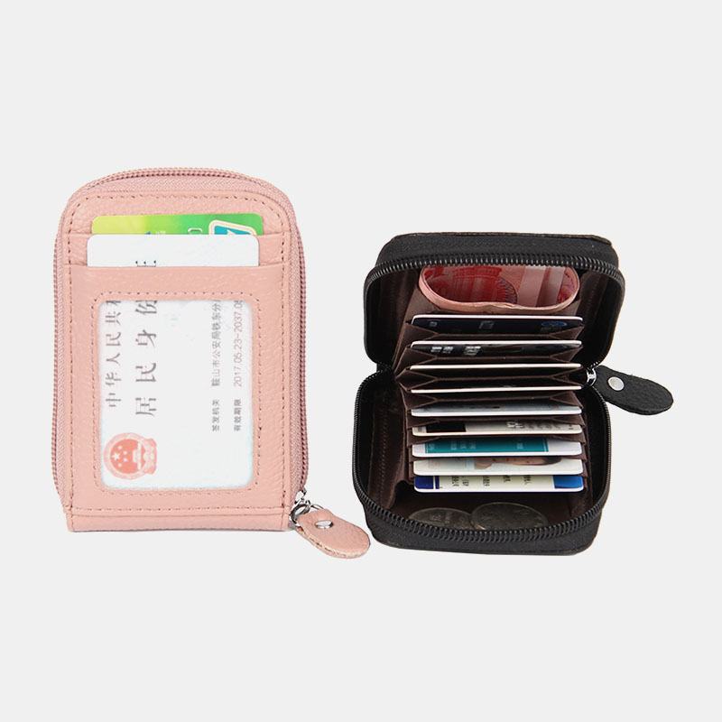 Kobiety Z Prawdziwej Skóry Anti-theft Organ Shape Multi-slot Etui Na Karty Portfel Na Karty