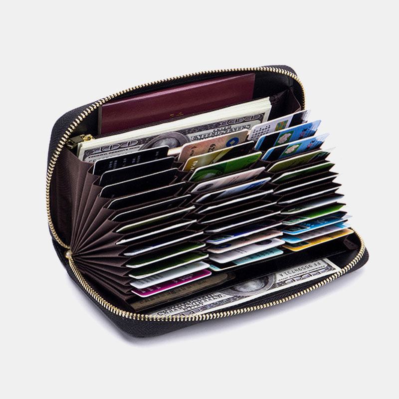 Kobiety Z Prawdziwej Skóry Organ Design Multi-card Slot Clutch Purse Long Wallet