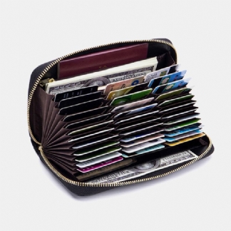 Kobiety Z Prawdziwej Skóry Organ Design Multi-card Slot Clutch Purse Long Wallet