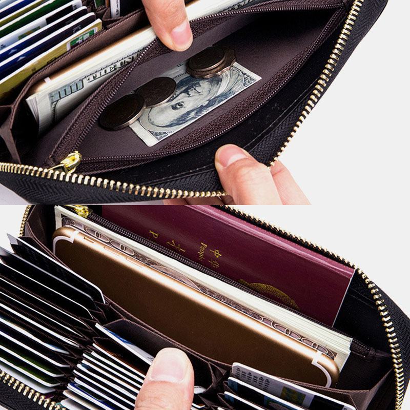 Kobiety Z Prawdziwej Skóry Organ Design Multi-card Slot Clutch Purse Long Wallet