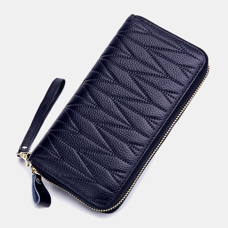 Kobiety Z Prawdziwej Skóry Organ Design Multi-card Slot Clutch Purse Long Wallet