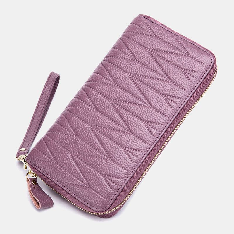 Kobiety Z Prawdziwej Skóry Organ Design Multi-card Slot Clutch Purse Long Wallet