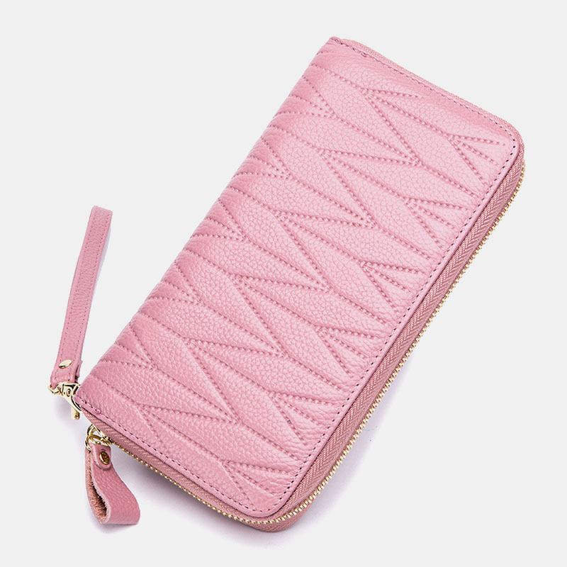 Kobiety Z Prawdziwej Skóry Organ Design Multi-card Slot Clutch Purse Long Wallet