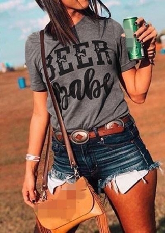 Koszulka Damska Z Krótkim Rękawem Topy Tee Beer Babe Koszulka Z Krótkim Rękawem Moda Damska Koszulka Harajuku Damska Topy Tee