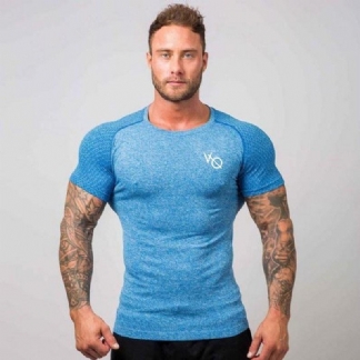Koszulka Do Biegania Męskie Rajstopy Uciskowe Męskie Koszulki Z Krótkim Rękawem Quick Dry Sport Jersey Siłownia Fitness Top