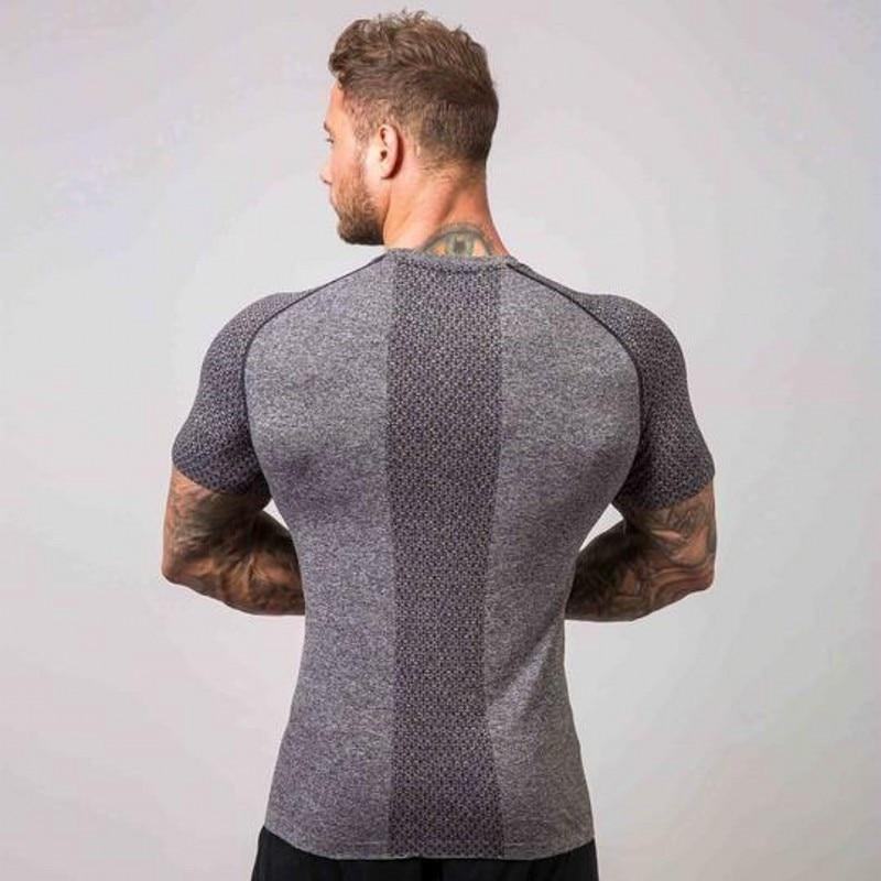 Koszulka Do Biegania Męskie Rajstopy Uciskowe Męskie Koszulki Z Krótkim Rękawem Quick Dry Sport Jersey Siłownia Fitness Top