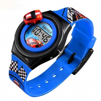 Kreatywny Zegarek Dla Dzieci Z Kreskówki Z Obracającą Się Dekoracją Samochodu Sportowe Zegarki Cyfrowe Dla Dzieci