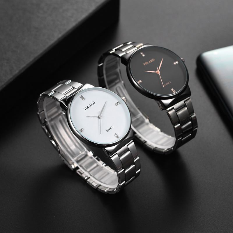 Kryształowa Skala Casual Style Zegarek Kwarcowy Pełne Stalowe Zegarki Biznesowe Dla Mężczyzn