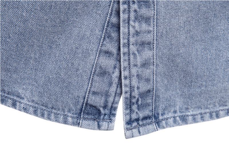 Kurtka Vintage Rozmiar Europejski Z Klapami Sprany Denim Top