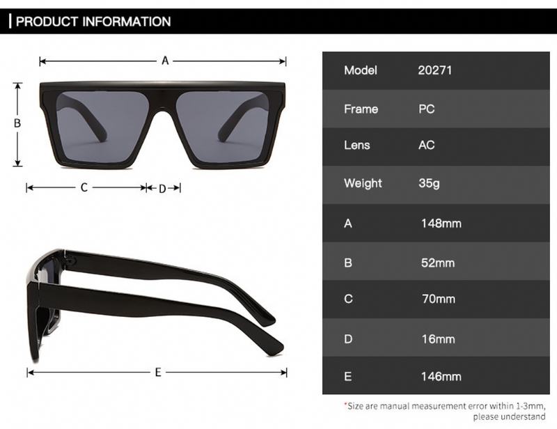 Kwadratowe Modne Okulary Przeciwsłoneczne Gradient Catwalk Outdoor Trend Okulary Przeciwsłoneczne