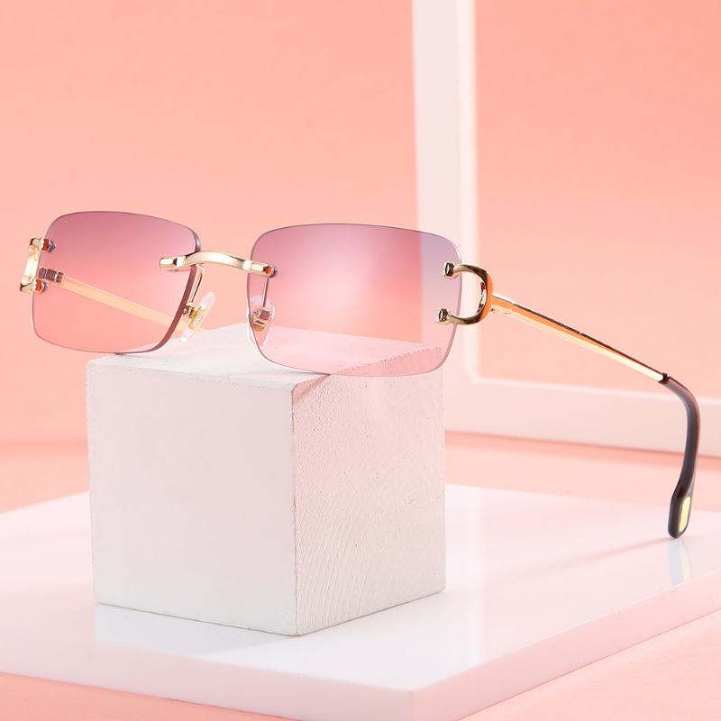 Kwadratowe Okulary Przeciwsłoneczne Bez Oprawek Cut-edge Okulary Przeciwsłoneczne I Okulary Osobowości