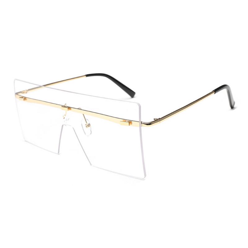 Kwadratowe Okulary Solid Color Gradient Transparentne Okulary