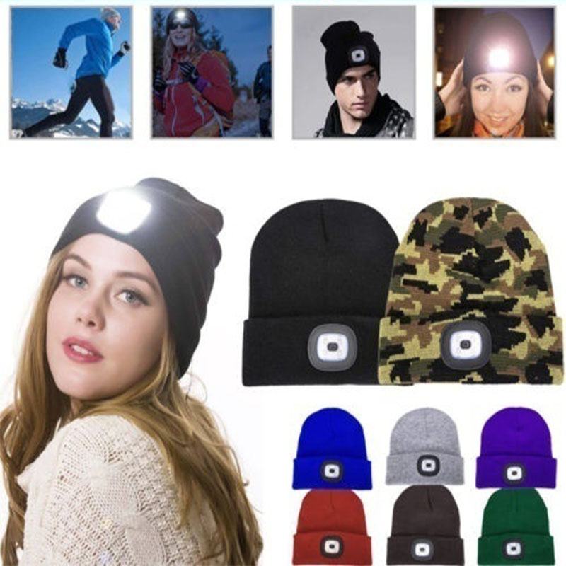 Led Light Beanie Hat CZapka Z Dzianiny Jogging Night Walking