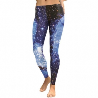 Legginsy 3d Digital Black Blue Galaxy