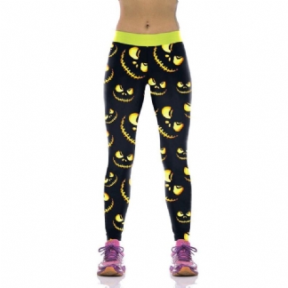 Legginsy Damskie Harvest Legginsy Sportowe Oświetlenie Lampion Z Dyni Drukowane Spodnie Mujer Legg