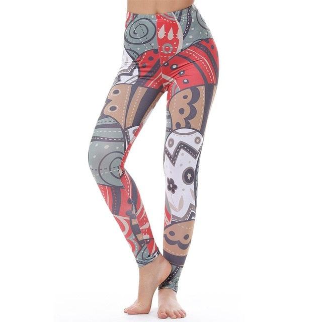 Legginsy Damskie Legg Legginsy Fitness Seksowne Spodnie Wysokiej Talii Push Up Błyszczące 3d Drukowane Rainbow Star Kot Pączki