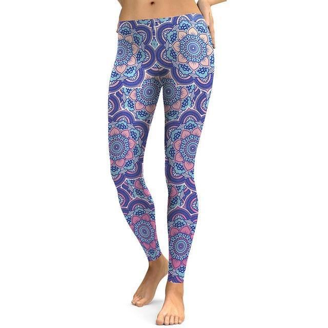 Legginsy Damskie Z Nadrukiem Cyfrowym Fresh Lotus