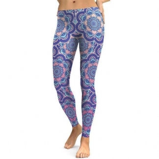 Legginsy Damskie Z Nadrukiem Cyfrowym Fresh Lotus