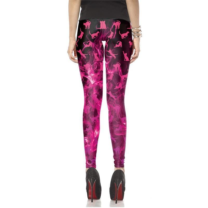 Letnie Jesienne Legginsy 3d Drukowane Modne Legginsy Damskie Koty Legg Tie Dye Spodnie Damskie