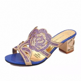 Letnie Oddychające Sandały Plażowe Rhinestone Chic Shoes Slip On Sandały Na Platformie