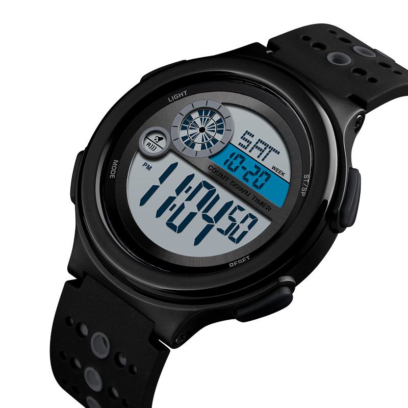 Luminous Display 50m Wodoodporny Zegarek Cyfrowy Mężczyźni Moda Stoper Odliczanie Zegarek Sportowy