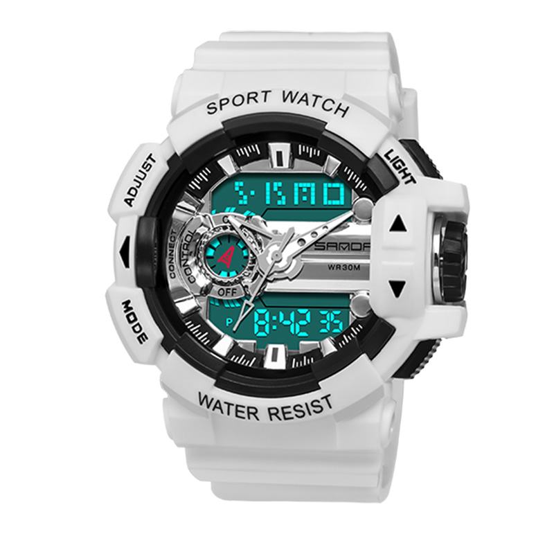 Luminous Display Candar Stoper Męskie Moda Sport Watch Dual Display Digital Watch