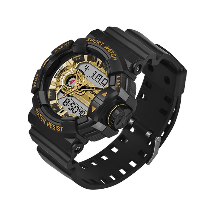 Luminous Display Candar Stoper Męskie Moda Sport Watch Dual Display Digital Watch