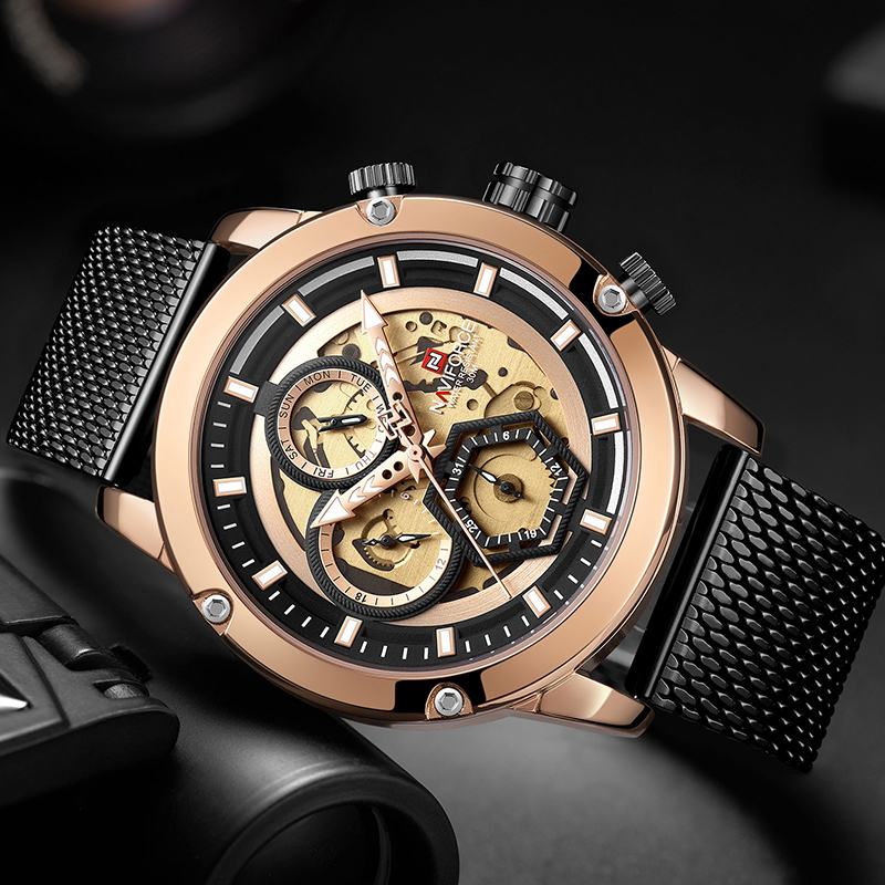 Luminous Hand Męskie Wrist Watch W Stylu Biznesowym Kalendarz Zegarek Kwarcowy