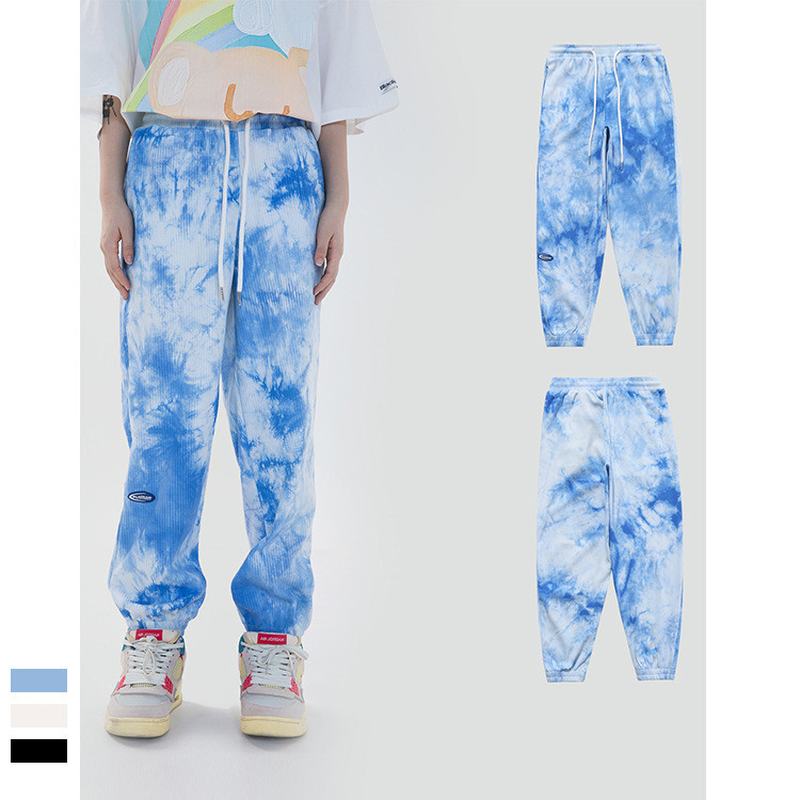 Luźne Spodnie W Stylu Narodowym W Stylu Tie-dye Ink