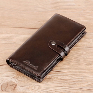 Mężczyźni Bifold Długi Wielofunkcyjny Antymagnetyczny Portfel Vintage 6.5-calowa Torba Na Telefon 13 Etui Na Karty Z Gniazdami Na Karty